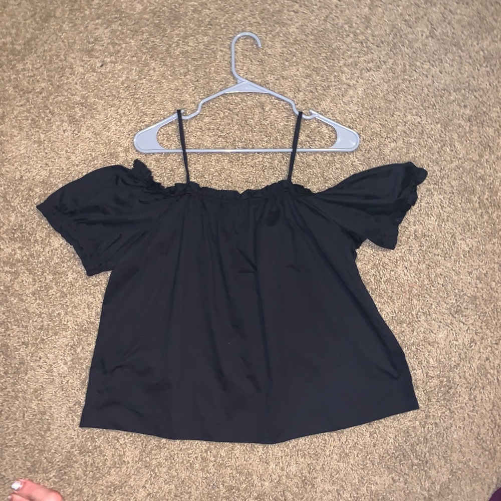 Cold shoulder black blouse